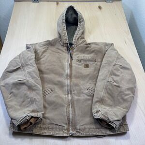 Carhartt‎ Mens XL Regular Blanket Lined Washed Duck Active Hooded Jacket
